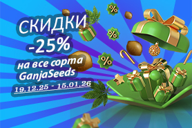 Новогодняя акция от GanjaSeeds — минус 25%!
